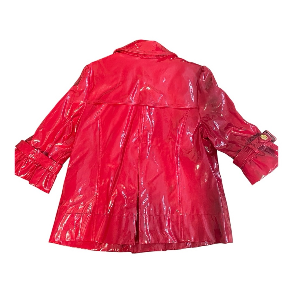 Juicy Couture Red Rain Jacket with Gold Buttons - Picture 3 of 15